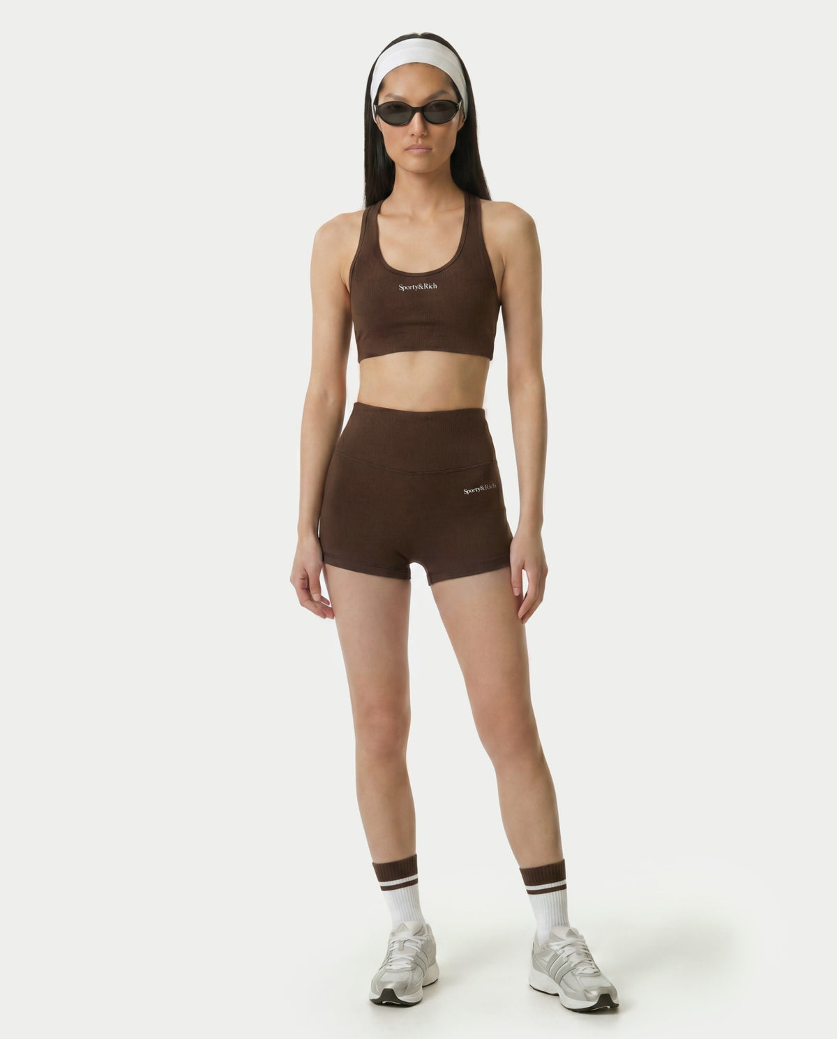Sporty & Rich Serif Logo Sports Bra - Cioco
