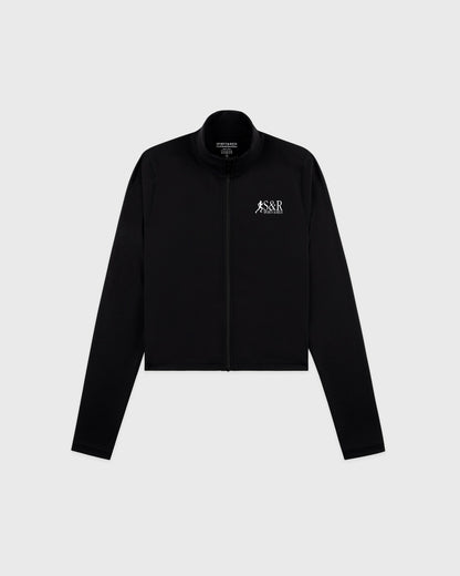 Sporty & Rich SR Runner Sports Quarter Zip - Black/White