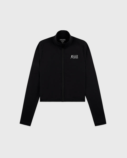 Sporty & Rich SR Runner Sports Quarter Zip - Black/White