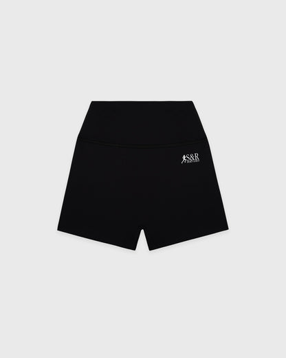 Sporty & Rich SR Runner Mini Biker Short - Black/White