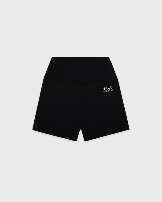 Sporty & Rich SR Runner Mini Biker Short - Black/White
