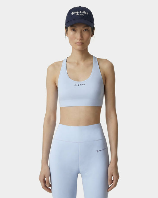 Sporty & Rich Signature Logo Sports Bra - Ciel