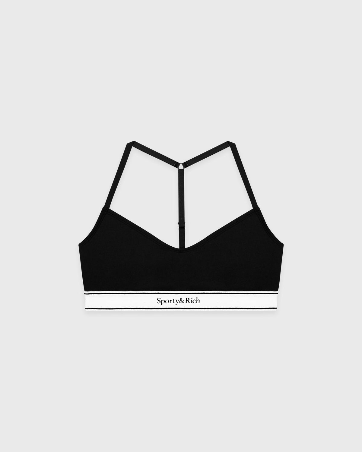 Sporty & Rich Serif Logo Sports Bralette - Black/White