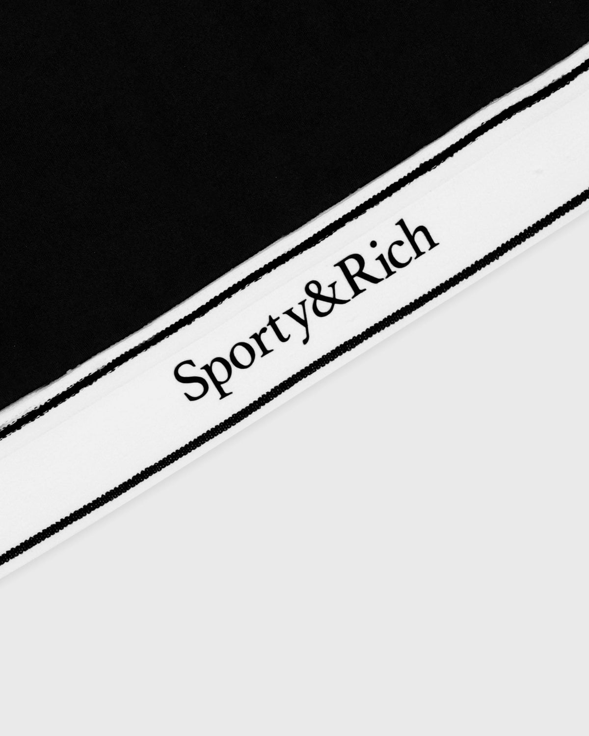 Sporty & Rich Serif Logo Sports Bralette - Black/White