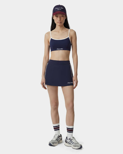 Sporty & Rich Signature Logo Athletic Bra - Navy/White