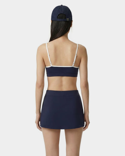 Sporty & Rich Signature Logo Athletic Bra - Navy/White
