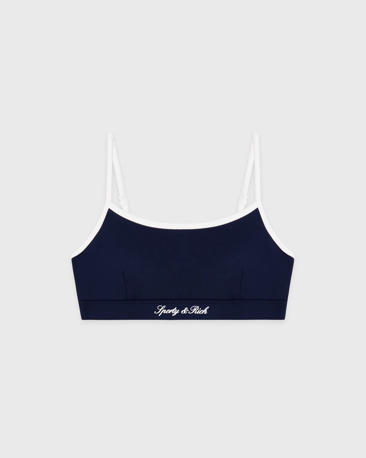 Sporty & Rich Signature Logo Athletic Bra - Navy/White