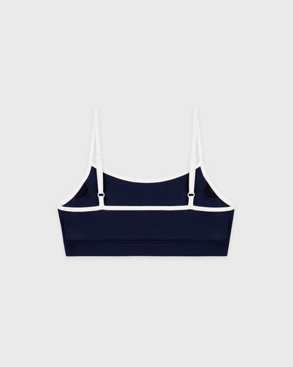 Sporty & Rich Signature Logo Athletic Bra - Navy/White
