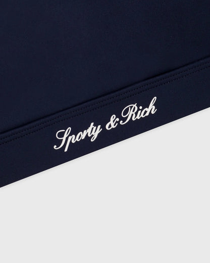 Sporty & Rich Signature Logo Athletic Bra - Navy/White