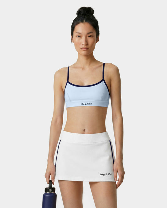 Sporty & Rich Signature Logo Athletic Bra - Ciel/Navy