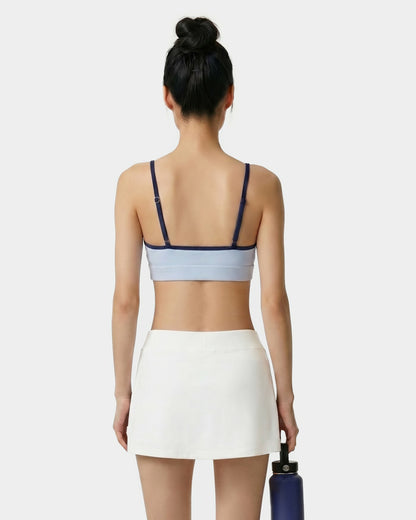Sporty & Rich Signature Logo Athletic Bra - Ciel/Navy