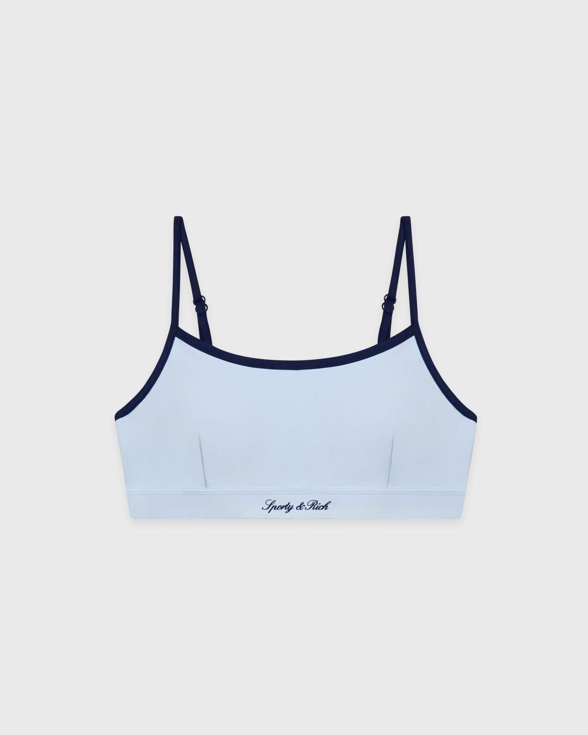 Sporty & Rich Signature Logo Athletic Bra - Ciel/Navy