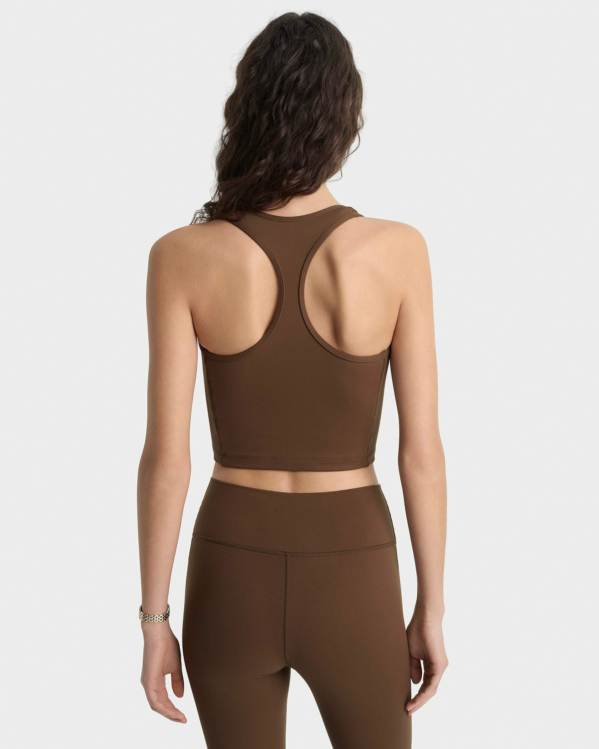 Sporty & Rich Serif Logo Sports Tank - Toffee/White