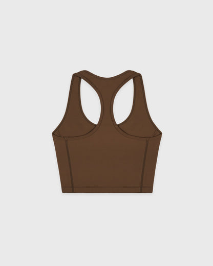 Sporty & Rich Serif Logo Sports Tank - Toffee/White