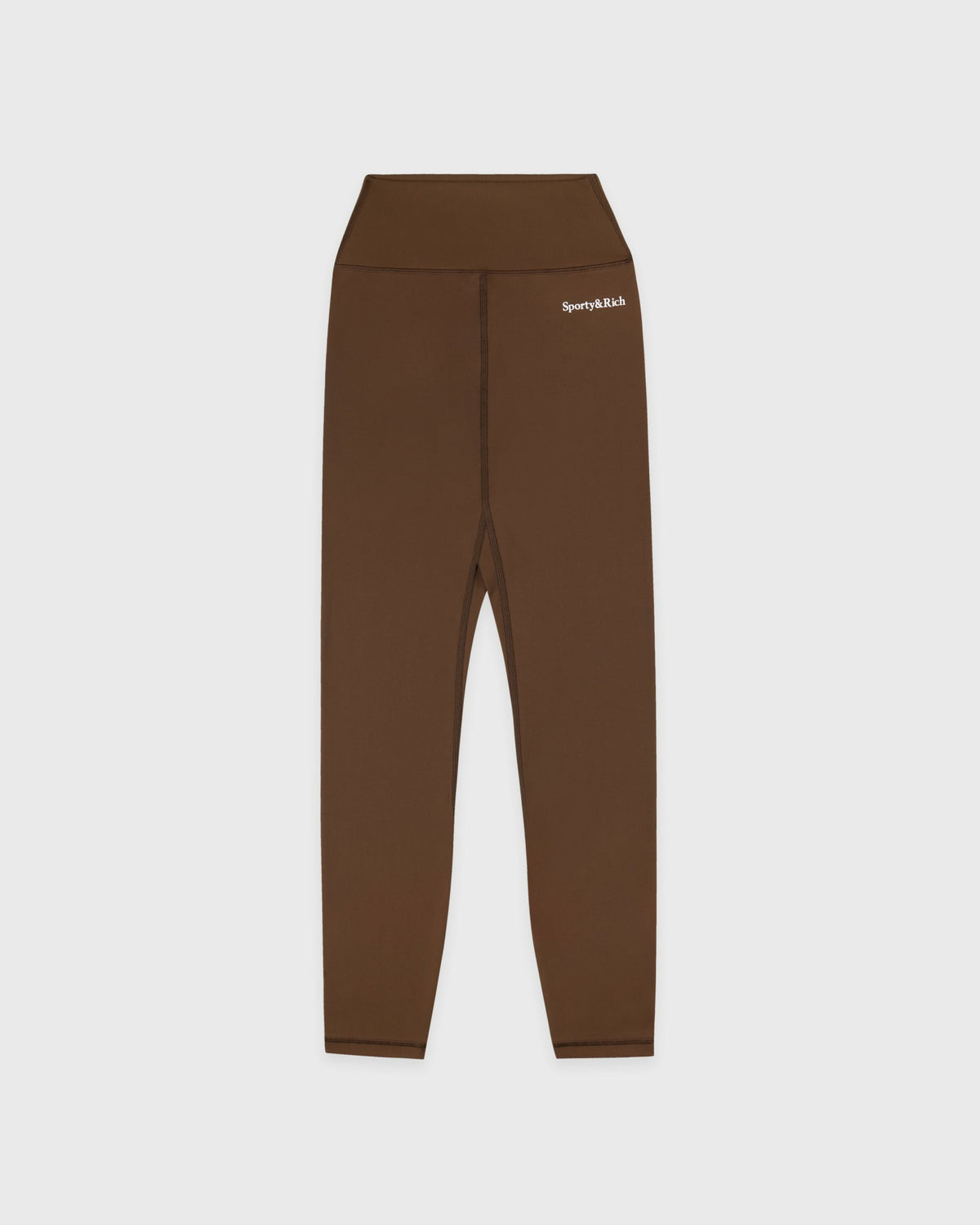 Sporty & Rich Serif Logo Legging - Toffee/White