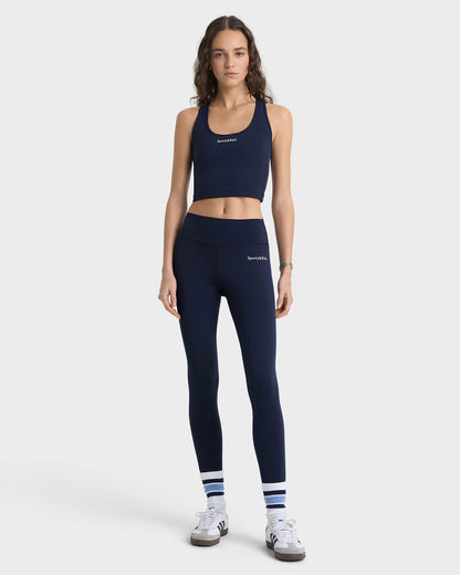 Sporty & Rich Serif Logo Sports Tank - Navy/White