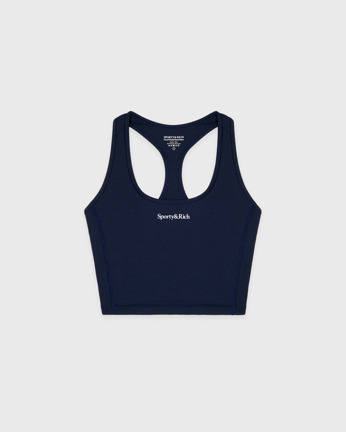 Sporty & Rich Serif Logo Sports Tank - Navy/White