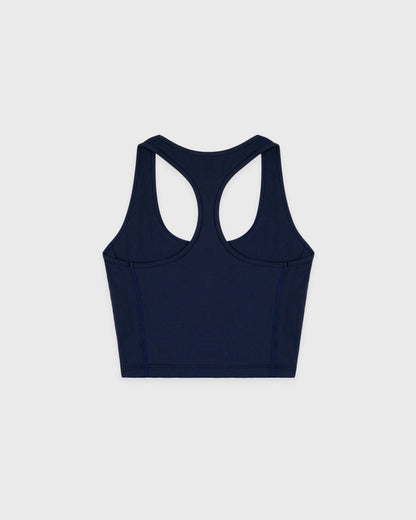 Sporty & Rich Serif Logo Sports Tank - Navy/White