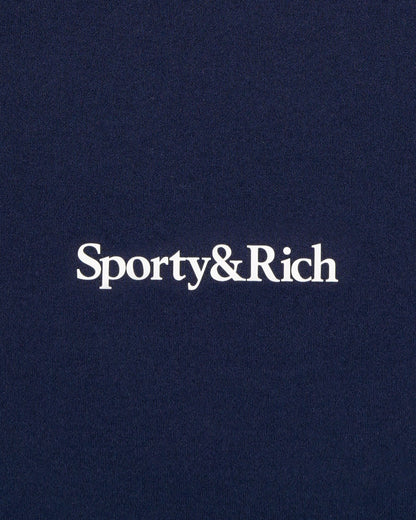 Sporty & Rich Serif Logo Sports Tank - Navy/White