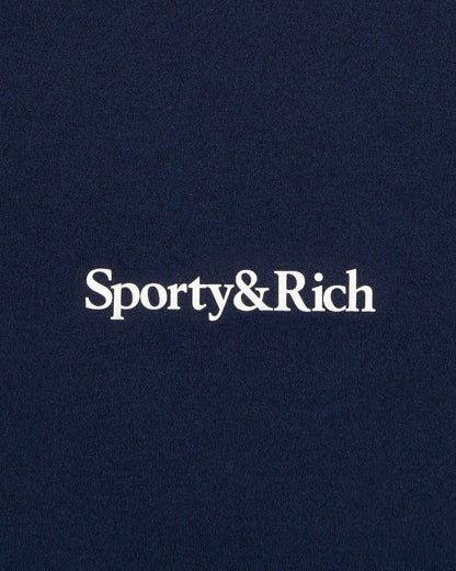 Sporty & Rich Serif Logo Legging - Navy/White