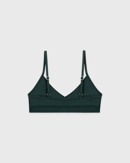 Sporty & Rich Serif Logo Mini Sports Bra - Forest/White