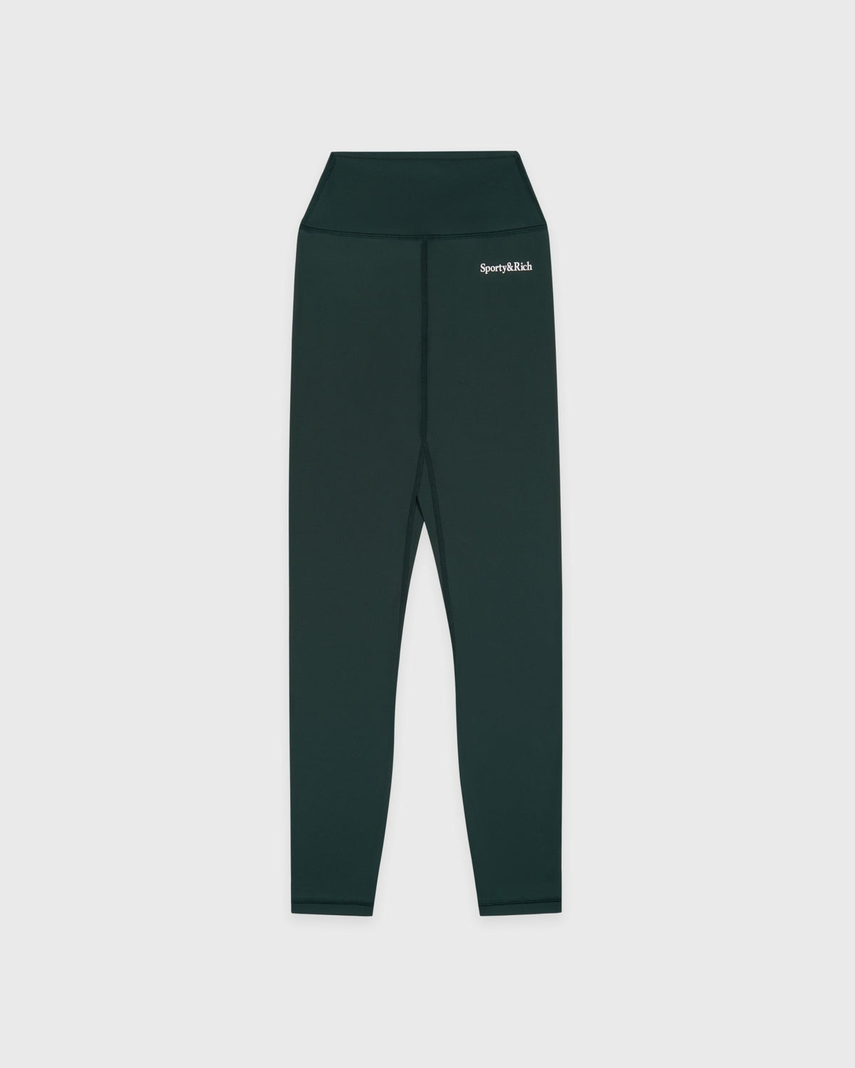 Sporty & Rich Serif Logo Legging - Forest/White