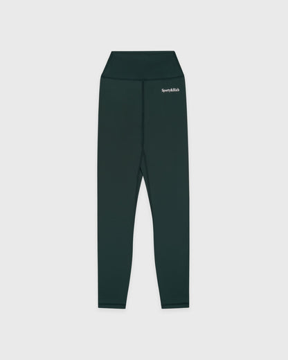 Sporty & Rich Serif Logo Legging - Forest/White