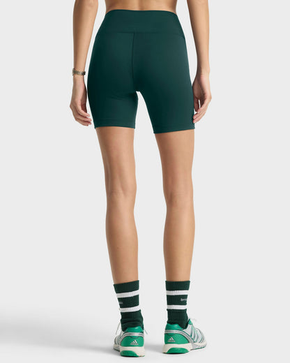 Sporty & Rich Serif Logo Biker Short - Forest/White