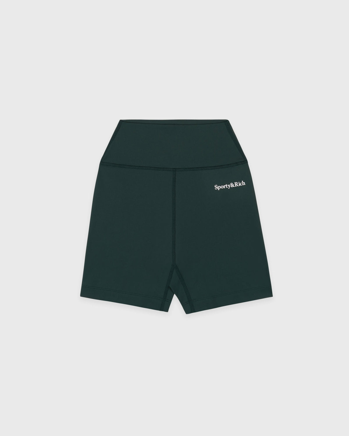Sporty & Rich Serif Logo Biker Short - Forest/White