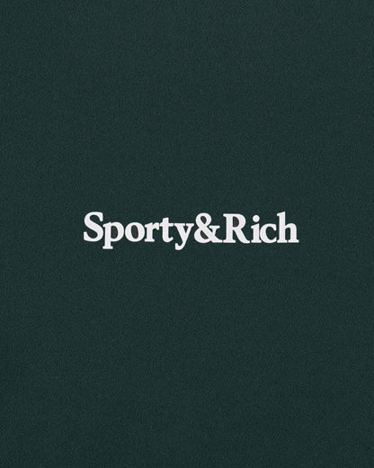 Sporty & Rich Serif Logo Biker Short - Forest/White