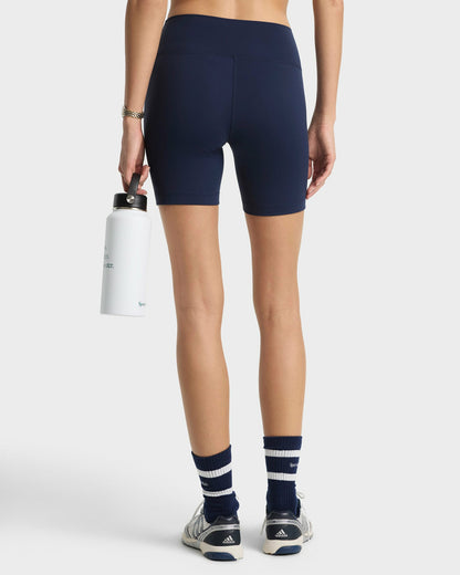 Sporty & Rich Serif Logo Biker Short - Navy/White