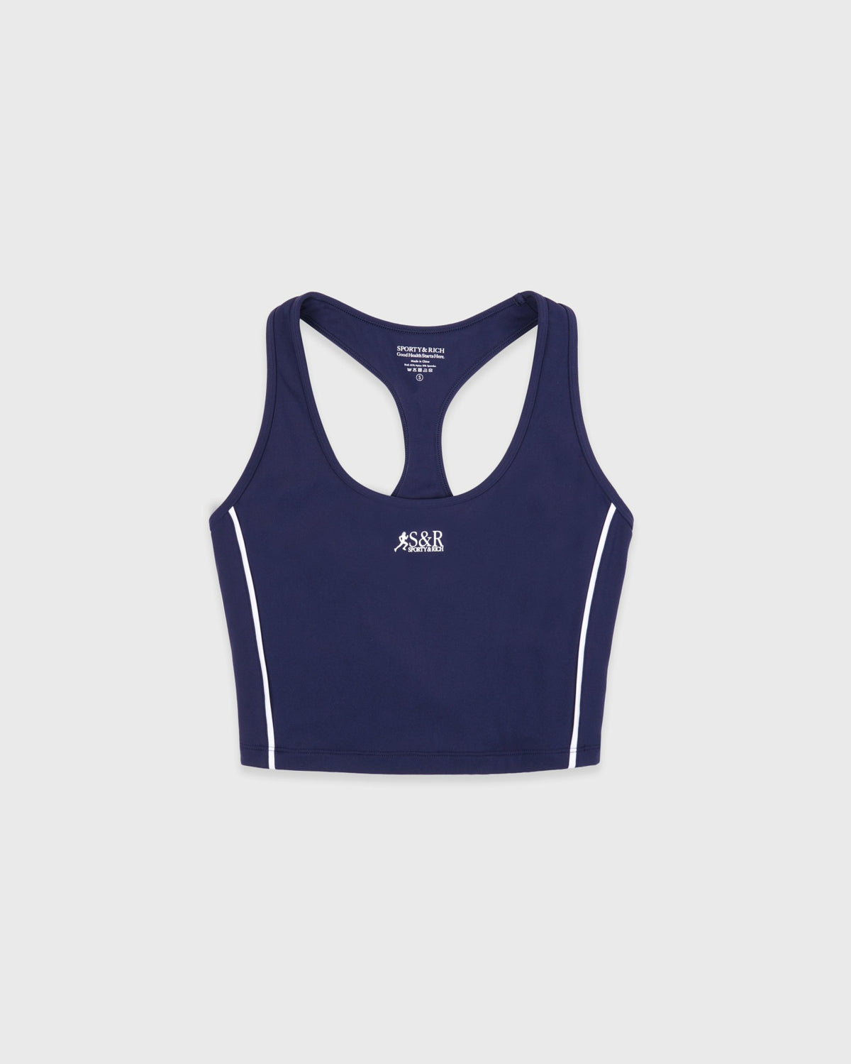 Sporty & Rich SR Runner Sports Tank - Light Navy/White