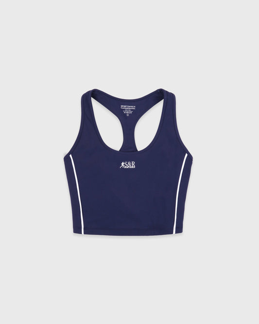 Sporty & Rich SR Runner Sports Tank - Light Navy/White
