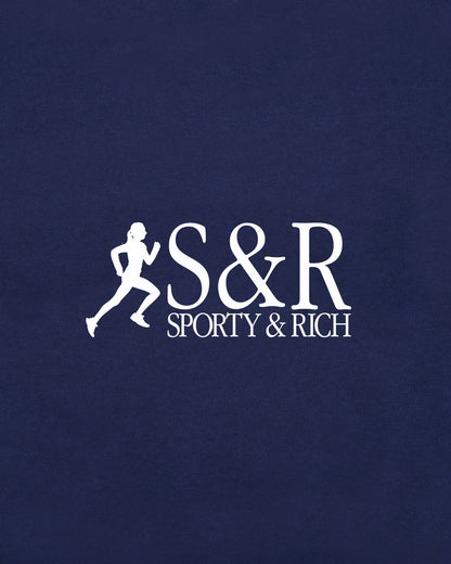 Sporty & Rich SR Runner Sports Tank - Light Navy/White