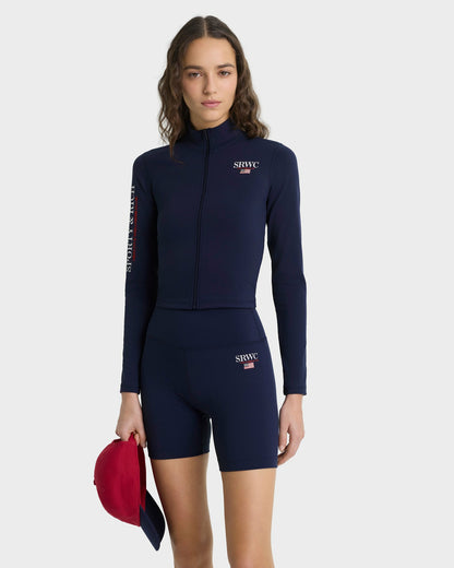 Sporty & Rich Nautical Biker Short - Navy