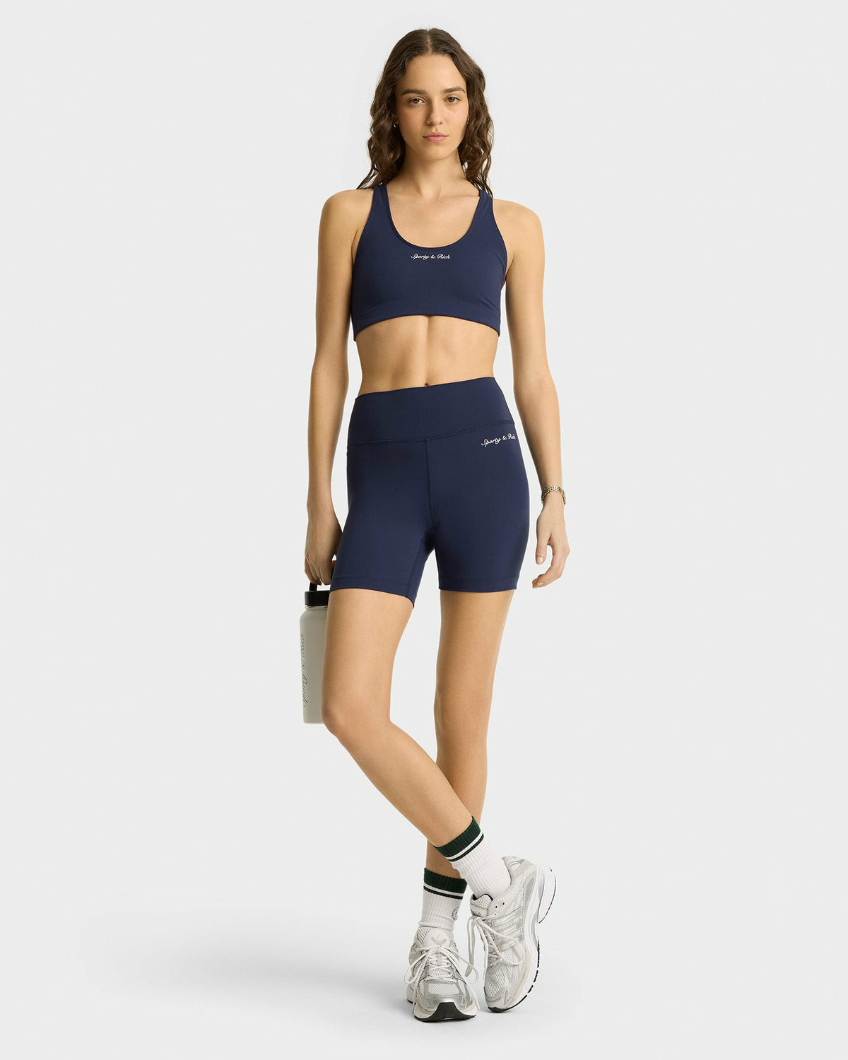 Sporty & Rich Syracuse Biker Shorts - Navy/White