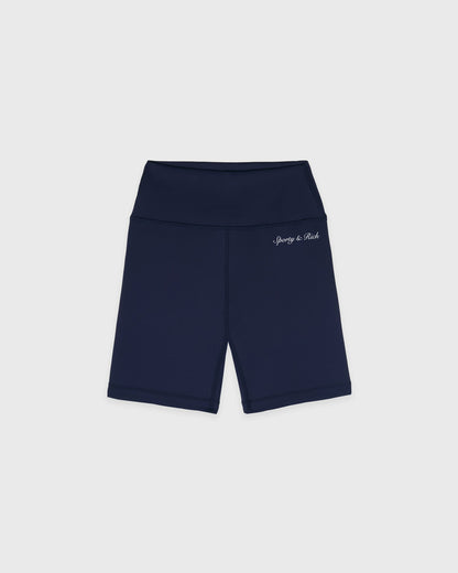 Sporty & Rich Syracuse Biker Shorts - Navy/White