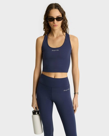 Sporty & Rich Syracuse Leggings - Navy/White