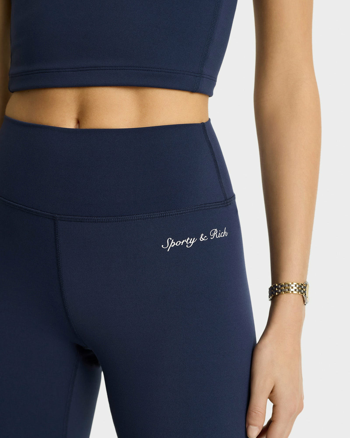 Sporty & Rich Syracuse Leggings - Navy/White