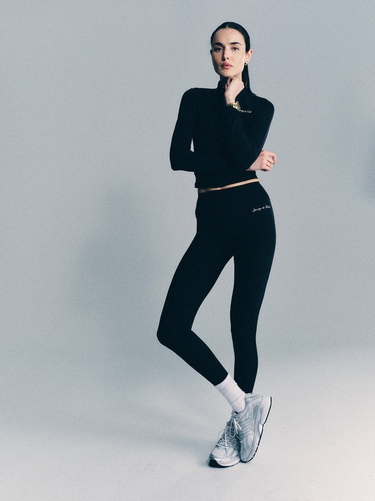 Sporty & Rich Syracuse Leggings - Black/White