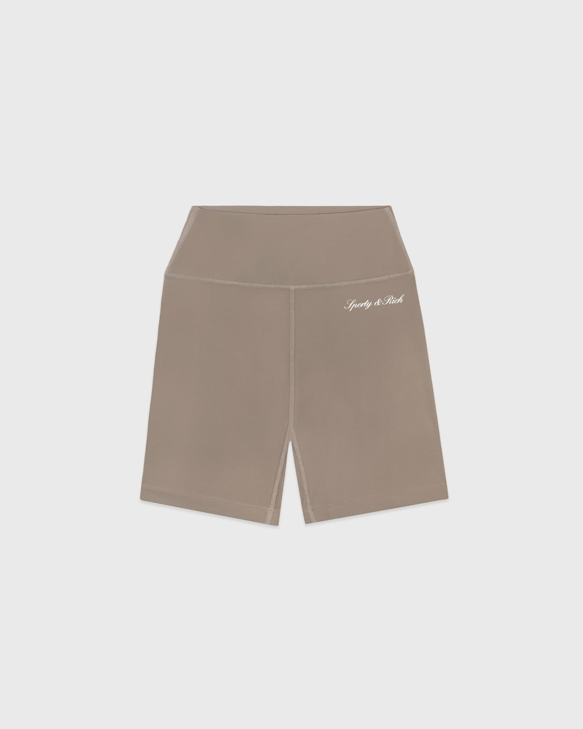 Sporty & Rich Signature Logo Biker Short - Hazelnut/White