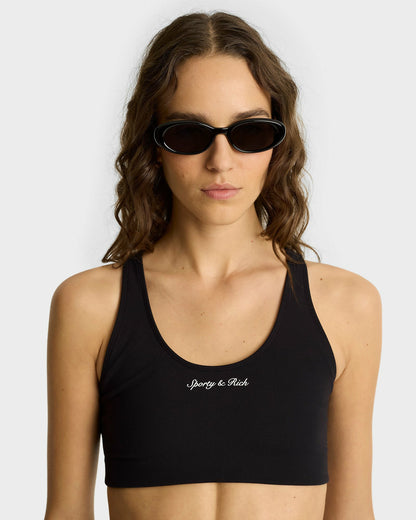 Sporty & Rich Syracuse Sports Bra - Black/White