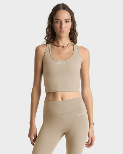 Sporty & Rich Signature Logo Sports Tank - Hazelnut
