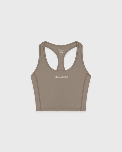 Sporty & Rich Signature Logo Sports Tank - Hazelnut