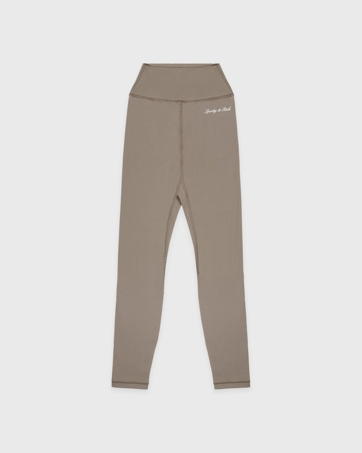 Sporty & Rich Signature Logo Legging - Hazelnut/White