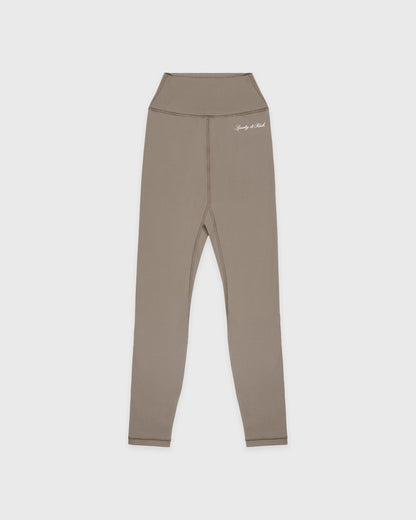 Sporty & Rich Signature Logo Legging - Hazelnut/White