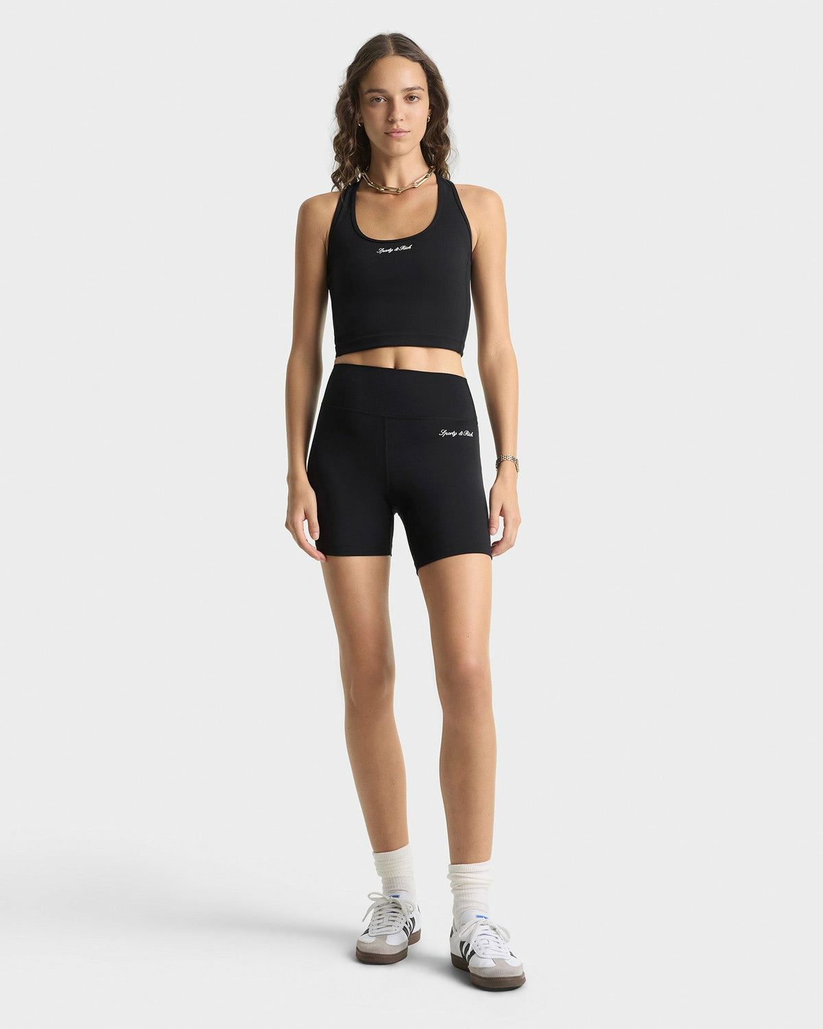 Sporty & Rich Signature Logo Sports Tank - Black/White