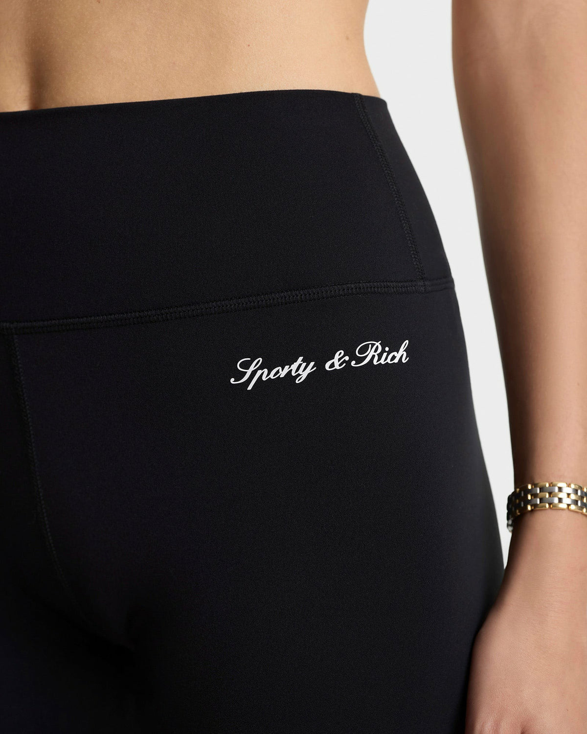Sporty & Rich Signature Logo Legging - Black/White
