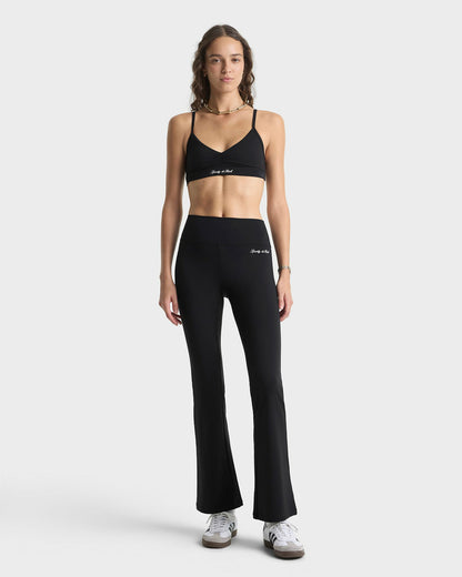 Sporty & Rich Signature Logo Flared Legging - Black/White