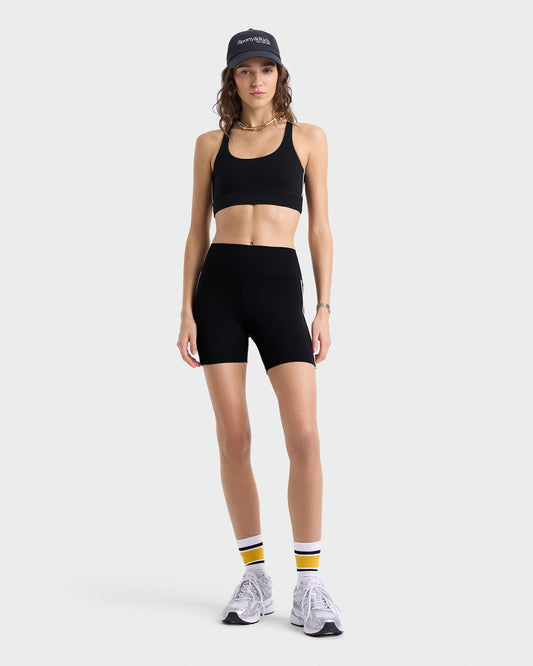 Sporty & Rich Bold Health Biker Short - Black/Gold